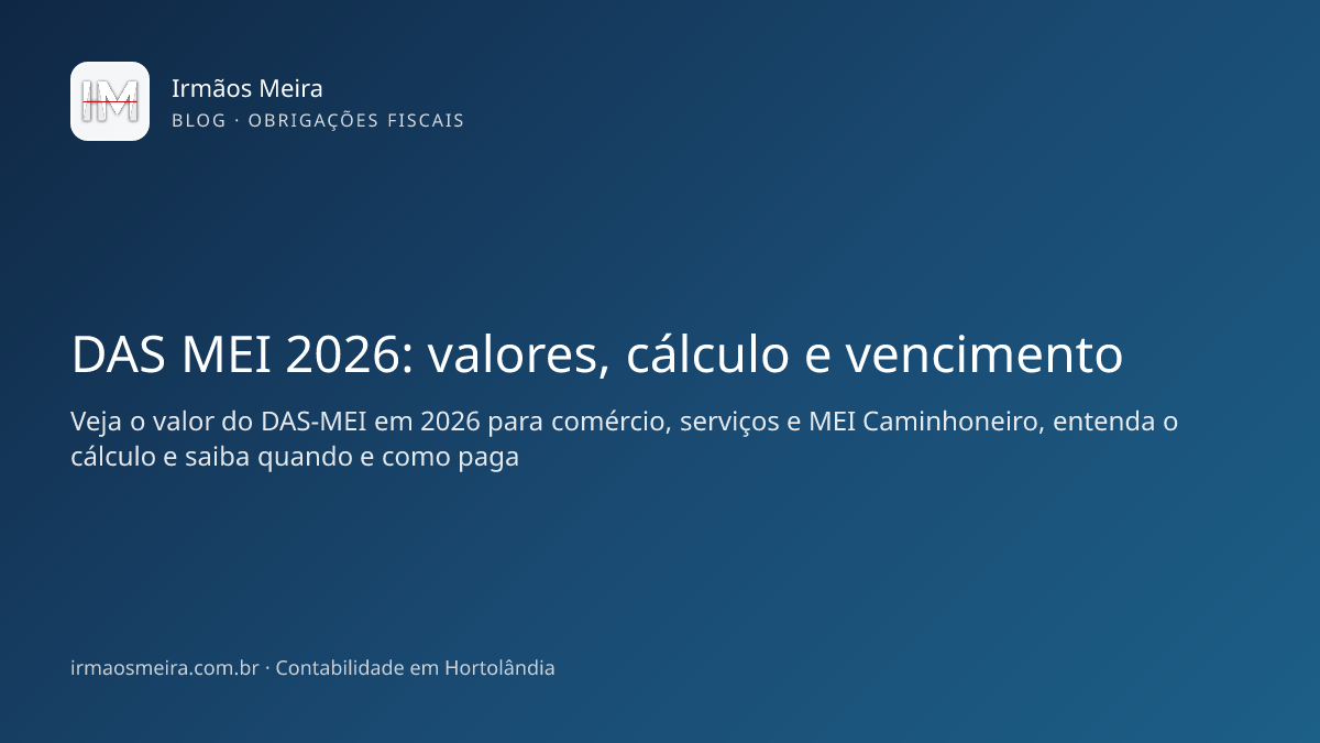 guia DAS do MEI com valores de 2026
